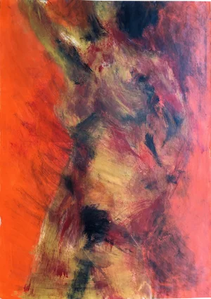 Angela Lyle "Dancing" Contemporary Mixed Media on Paper 2019