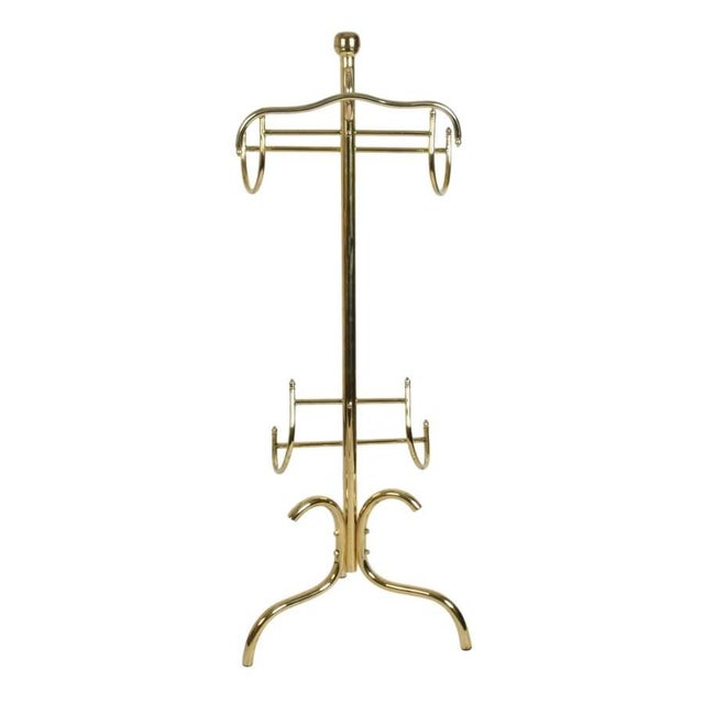Mid 20th Century Mid-Century Modern Brass Gentleman's Butler Valet Stand, Circa 1960s–1970s For Sale - Image 5 of 6