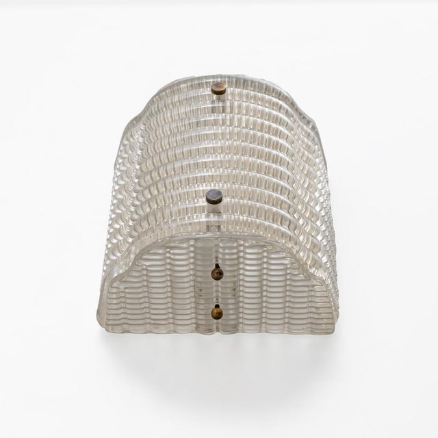 2000 - 2009 Murano Glass Wall Sconces with Ribbed Texture, 2000, Set of 2 For Sale - Image 5 of 10