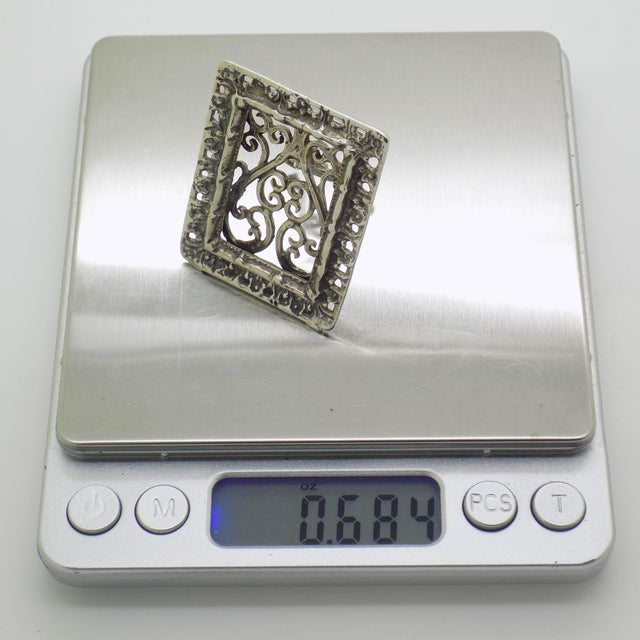 Vintage Italian Handmade Genuine Silver Small Mini Frame Dollhouse Miniature For Sale - Image 9 of 10