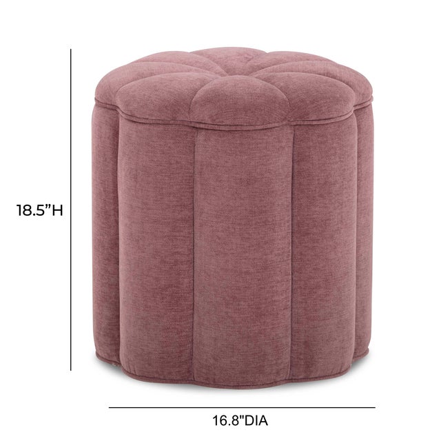 Fleur Mauve Storage Ottoman For Sale - Image 4 of 4