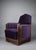 Art Deco Jatoba Wood and Purple Velvet Lounge Chair, 1930 For Sale - Image 12 of 13