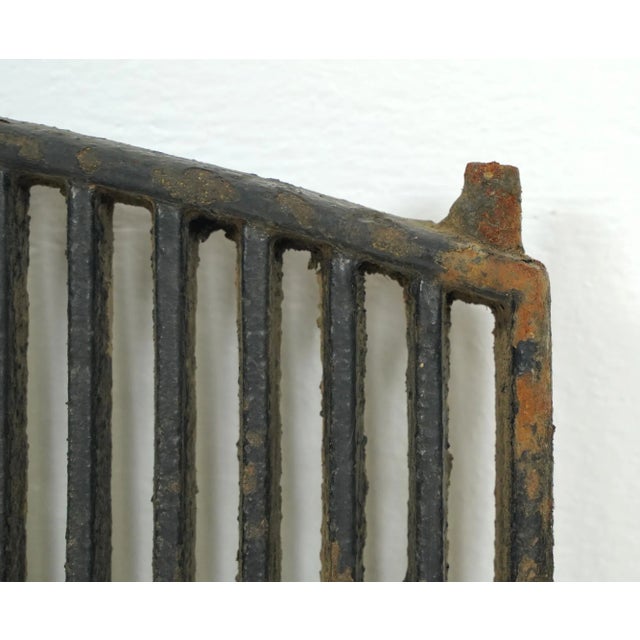 Metal Mid 20th Century Hinged Figural Cast Iron Window Grate For Sale - Image 7 of 12