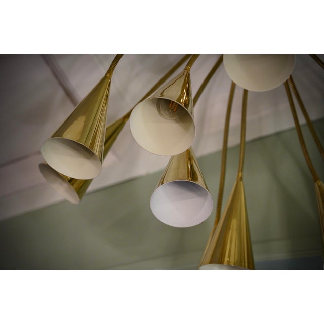 Sputnik Semi Spherical Brass Chandelier and Pendant, 1990s For Sale - Image 10 of 10