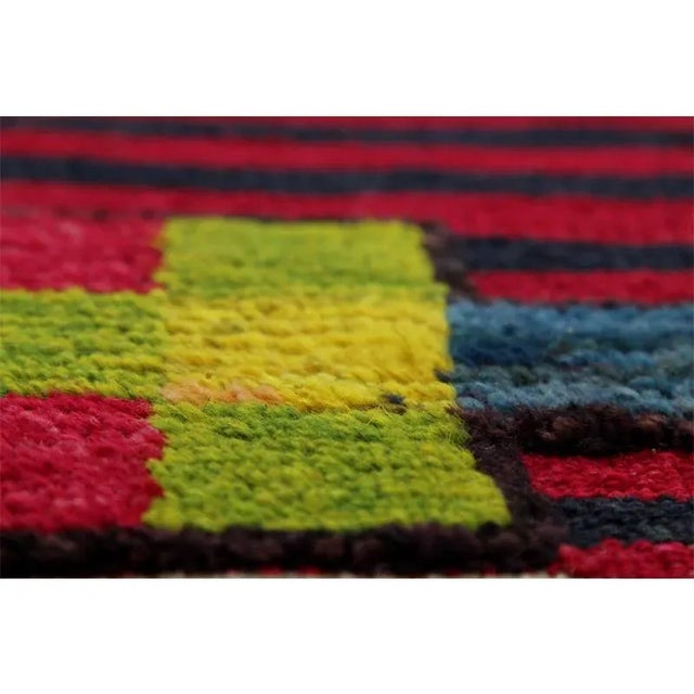 Handwoven Scandinavian Style Persian Kilim Area Rug 4′2″ × 5′7″ For Sale - Image 9 of 12