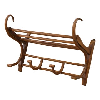 Bentwood Coat Rack with Hooks and Hat Rack, 1920s For Sale