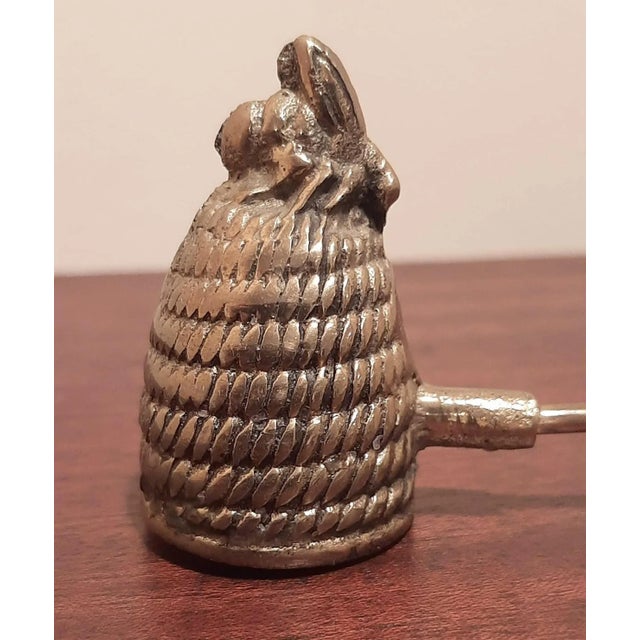 Vintage Brass Bee on Hive Candle Snuffer For Sale - Image 9 of 10