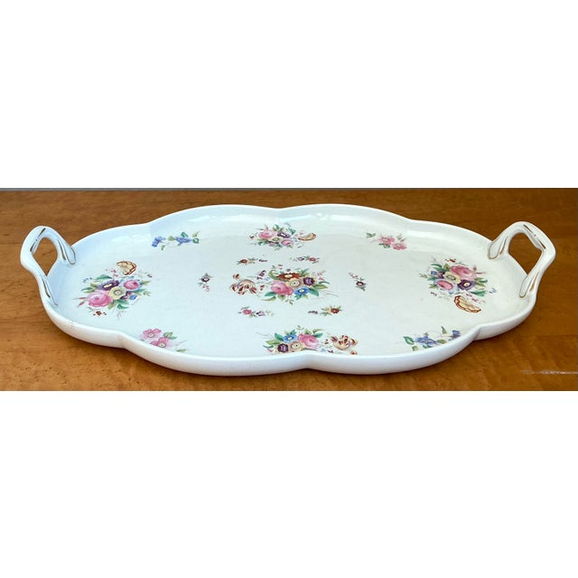 Mid 20th Century Vintage Coalport Glazed Ceramic Floral Tray For Sale - Image 5 of 12