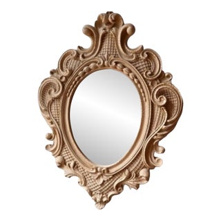 Vintage French Rococo Style Oval Mirror Wall Mirror For Sale