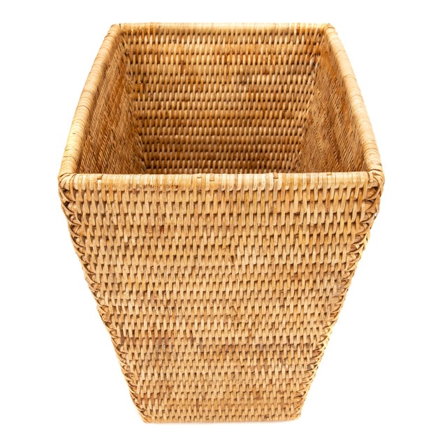 Artifacts Rattan Rectangular Taper Waste Basket Chairish