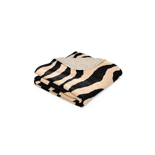 Contemporary Boreal Blanket in Zebra Pattern by Moanne For Sale - Image 3 of 5