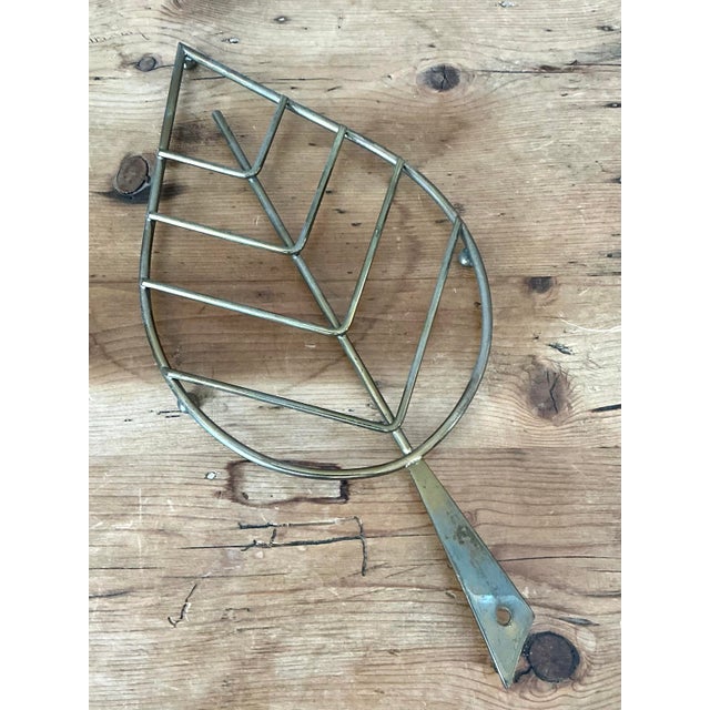 Vintage Italian Brass Leaf Trivet - 195 For Sale - Image 4 of 12
