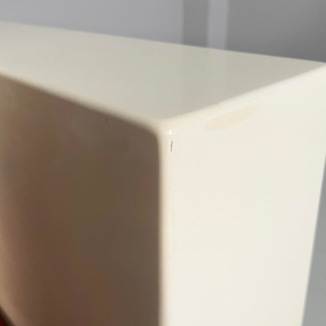 Italian Modern White Wood and Brown Leather Sofa by Massimo and Lella Vignelli for Poltronova, 1980s For Sale - Image 16 of 18