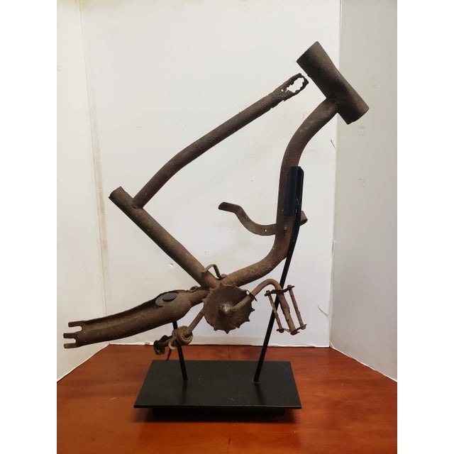 Vintage 1940s-50's Bicycle Sculpture With Stand For Sale - Image 11 of 11