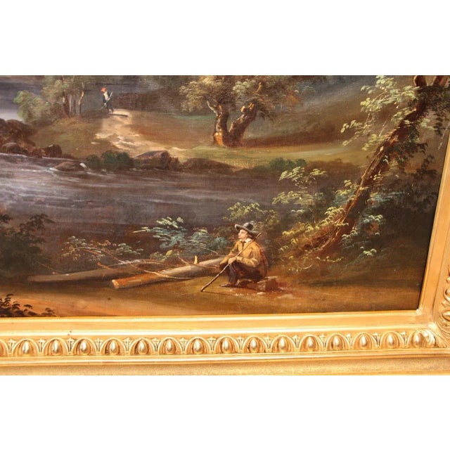 Romantic Landscape, 1800s, Oil on Canvas, Framed For Sale - Image 4 of 13