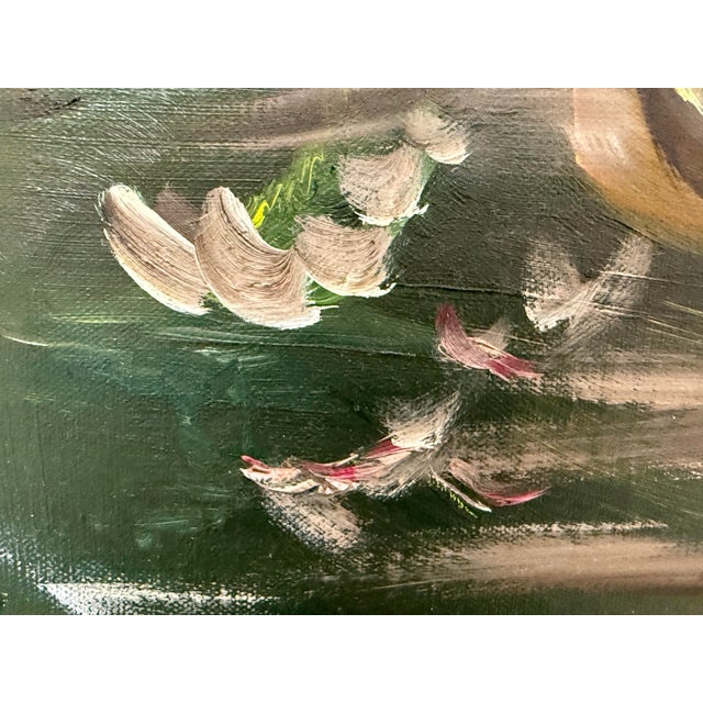 Late 20th Century Floral Oil on Canvas by Unknown Artist, Vintage For Sale - Image 10 of 12