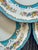 English Vintage Crown Staffordshire Lyric Tunis Blue Dinner Plates – Set of 6 – Fine Bone China England – 1930s–1950s For Sale - Image 3 of 9