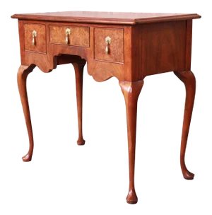 Baker Furniture Chippendale Banded Mahogany and Burled Walnut Sideboard Server, Newly Refinished
