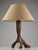 French Brutalist Table Lamp in Olive Wood, 1950s For Sale - Image 14 of 15