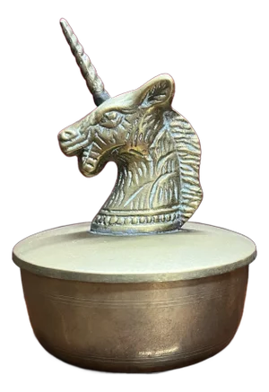 Vintage Brass Unicorn Box