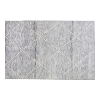 Moroccan Hand Knotted Modern Rug With Soft Texture,5'8"x8'4" For Sale