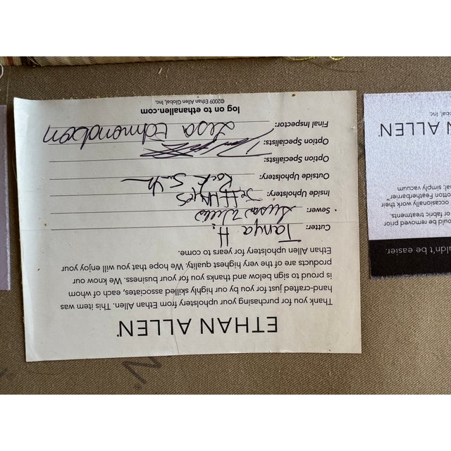 Textile Ethan Allen Cottage Striped Settee For Sale - Image 7 of 7