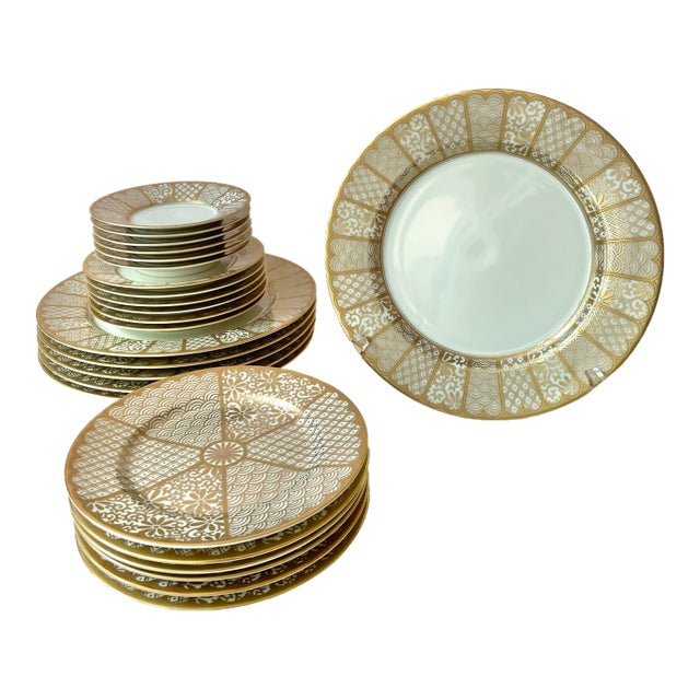 Vintage Fitz and Floyd 'Shinmonzen’ Dinnerware Set- 24 Pieces For Sale