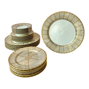 Vintage Fitz and Floyd 'Shinmonzen’ Dinnerware Set- 24 Pieces