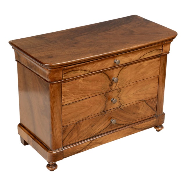 French Louis Philippe Miniature Walnut Commode Circa 1820-1840 For Sale