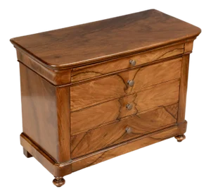 French Louis Philippe Miniature Walnut Commode Circa 1820-1840