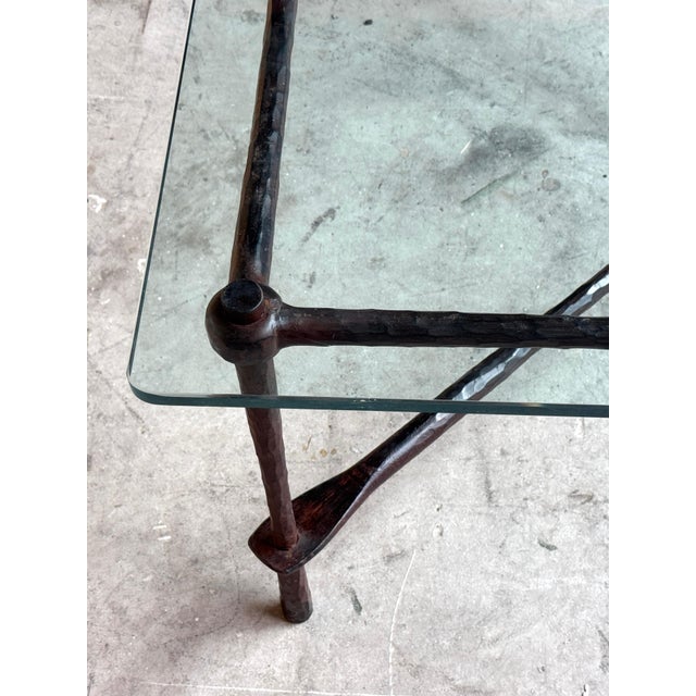 Hollywood Regency Modern Hand-Hammered Iron Coffee Table, Giovanni Banci for Hermès For Sale - Image 3 of 14