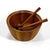 Mid-Century Modern 1900s Danish Modern Oversize Staved Teak Bowl and Servers by Richard Nissen - 3pcs For Sale - Image 3 of 10