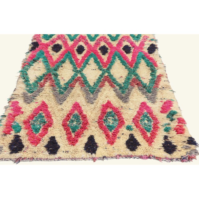 Berber Tribes of Morocco Vintage Azilal Moroccan Rug, 02'03 X 06'05 For Sale - Image 4 of 10