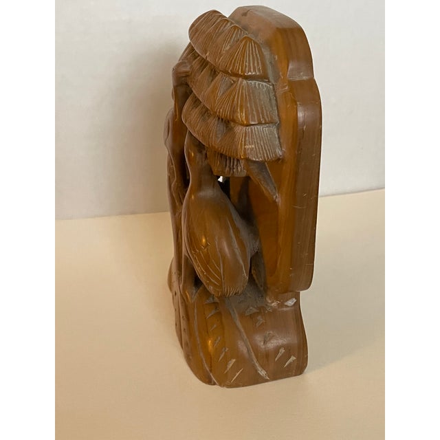 Mid Century Chinese Carved Soapstone Brush Birds Bookends Chairish