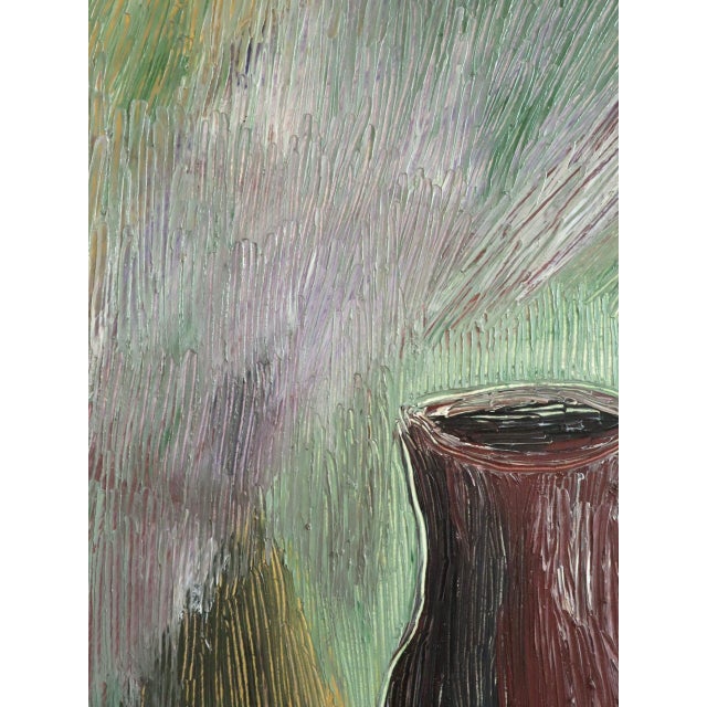 Mid-Century Modern 'Fruit & Brushes' Swedish Expressive Still Life Oil Painting, Framed For Sale - Image 11 of 12