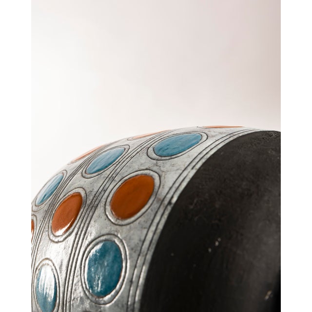 European Polychrome Ceramic Table Lamp, 1960s For Sale - Image 10 of 11