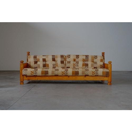 Brown Vintage Swedish Pine Sofa by Uno and Osten Kristiansson, 1970s For Sale - Image 8 of 8