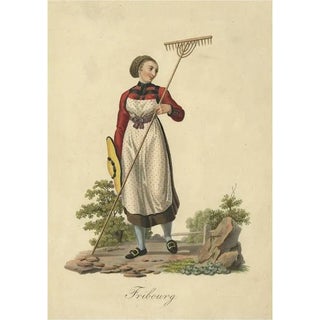 Farmers Wife from Fribourg, 1860, Paper For Sale