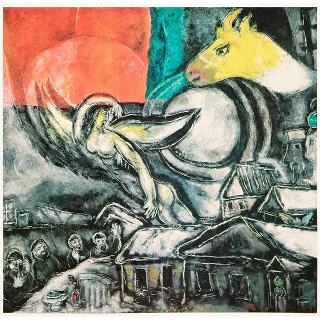 Paper 1972 After Marc Chagall "Easter", Full-Color Parisian Print For Sale - Image 7 of 7