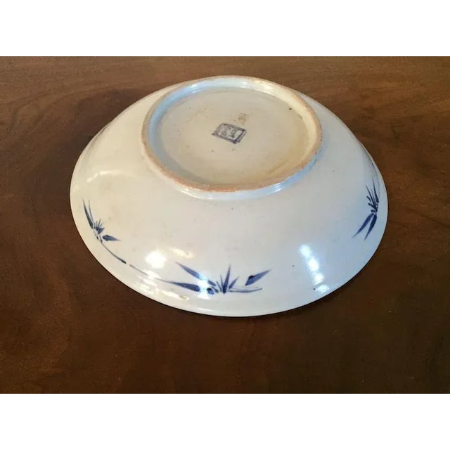 Blue 19th Century Chinese Export Blue & White Porcelain Plate For Sale - Image 8 of 9