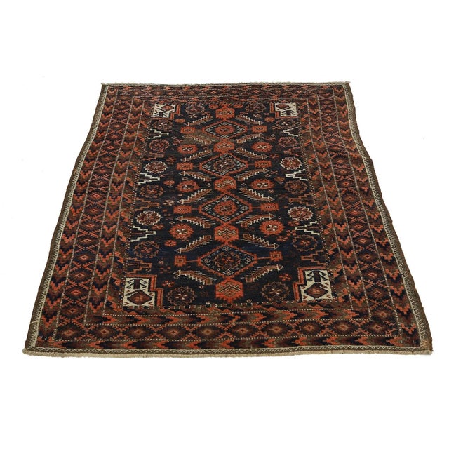 Decorative Vintage Afghan wool rug. Approximately 50-60 years old. In very good condition.