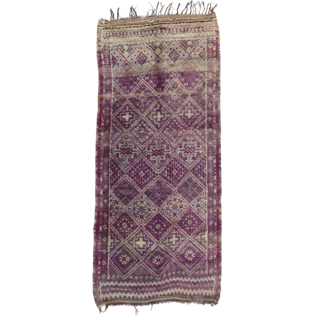 Vintage Purple Moroccan Rug - 06'06 X 14'07 For Sale - Image 9 of 9