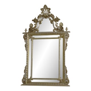 Labarge Ornate Frame Silver Gilt Mirror For Sale