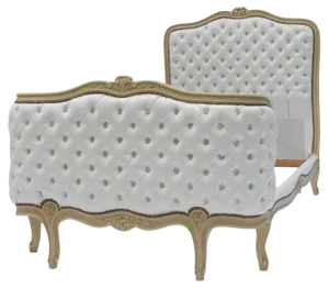 Daybed or Single Bed with Upholstered Button Back, France, Early 20th Century