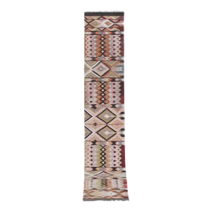1970s Vintage Turkish Oushak Kilim Runner 2'7" X 13'11"