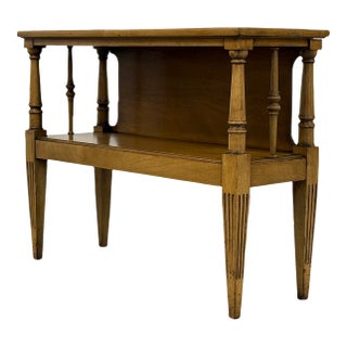 French Louis XVI Style Small Two-Tier Table With Glass Top For Sale