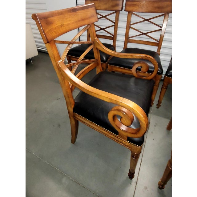 6 Baker Furniture Milling Road Neoclassical Walnut Directoire Dining