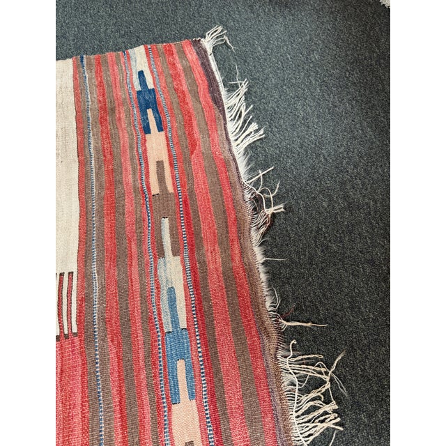 Tribal 6ft 4in × 10ft Handwoven Kilim-Style Flatweave Area Rug, Vintage For Sale - Image 3 of 12