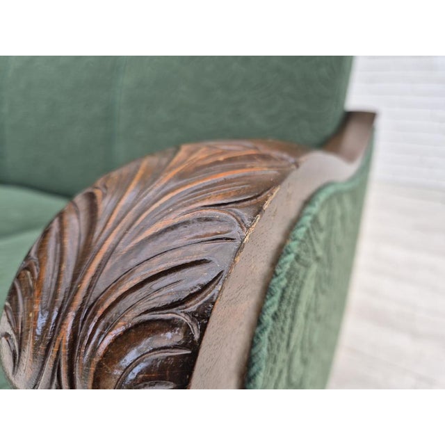 3-Seater Sofa in Green Furniture Blend Wool and Beech, 1950s For Sale - Image 17 of 18