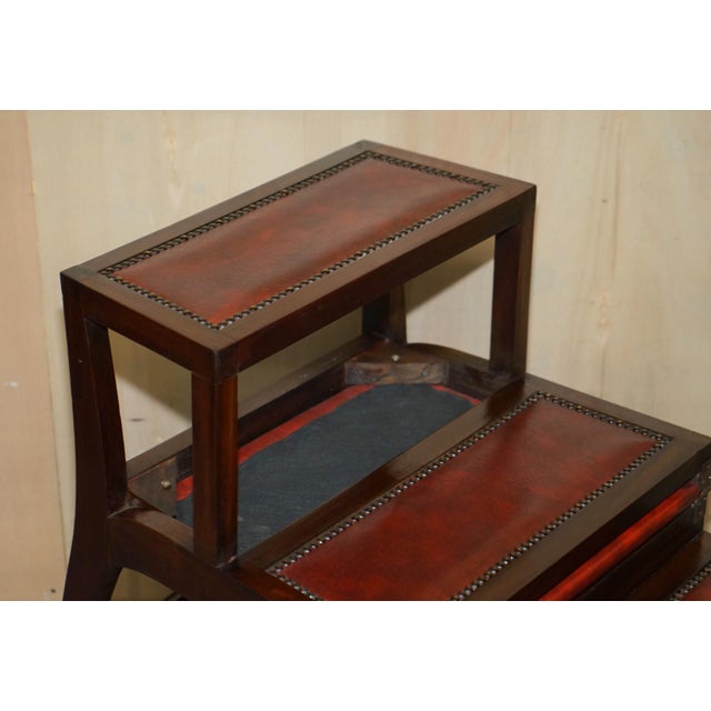 Restored Metamorphic Regency Armchair with Library Steps from Gillows Lancaster For Sale - Image 15 of 18